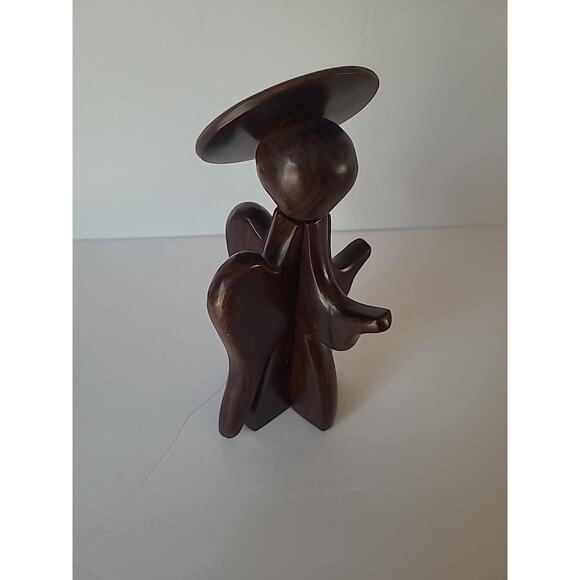 Angel Figurine Interlocking MCM Vintage Brown Halo Puzzle 7" Shelf Decor - Picture 3 of 8